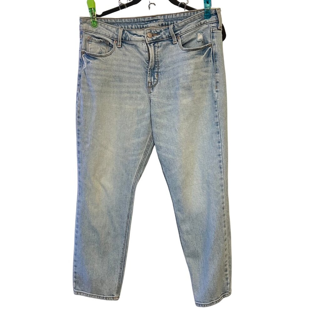 Old Navy Women’s High Rise Slim Straight Jeans Size 10 Light Wash Denim